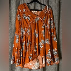 Orange Floral Boutique Top